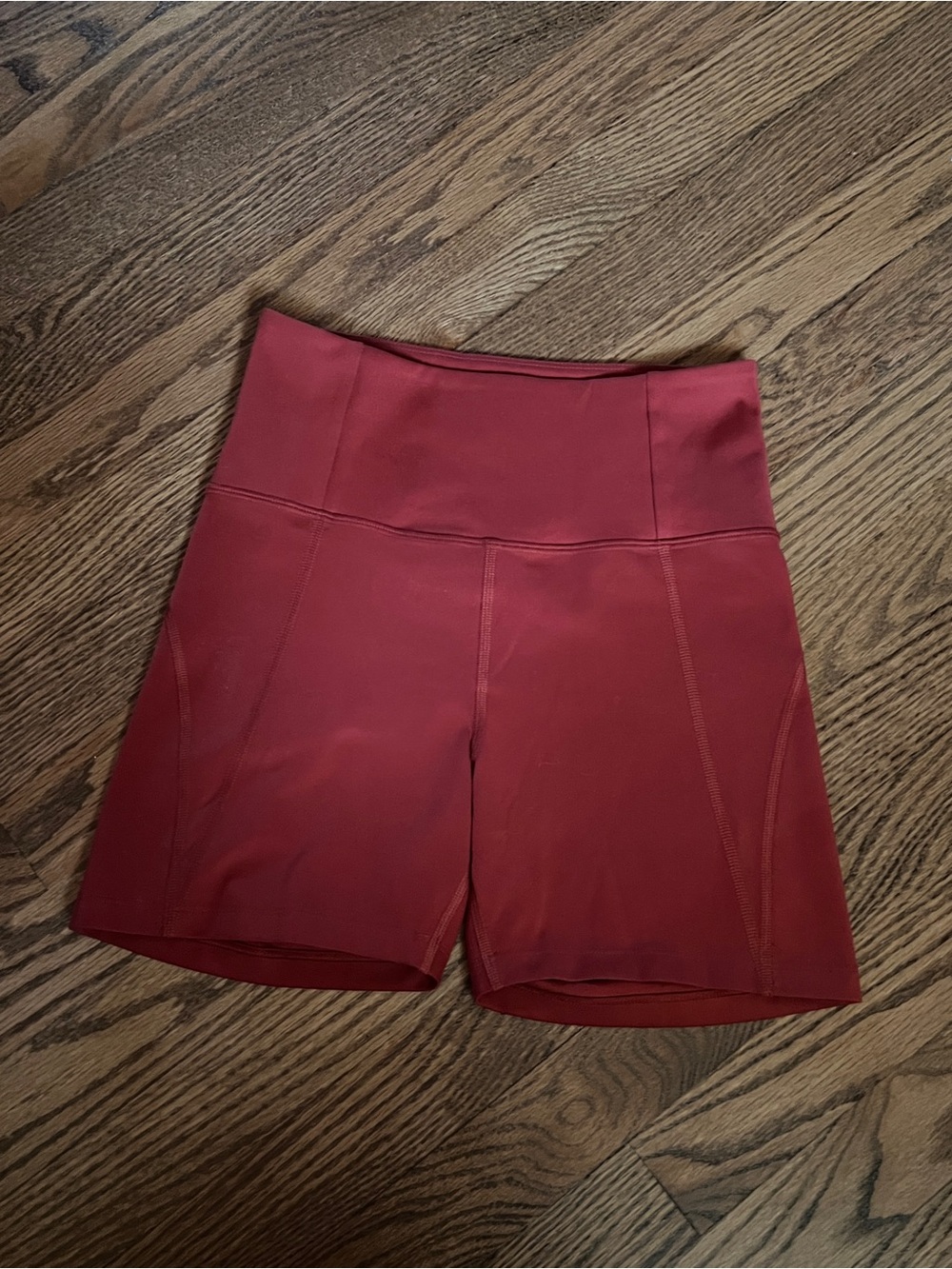 girlfriend collective Deep Red High-Rise Bike Shorts